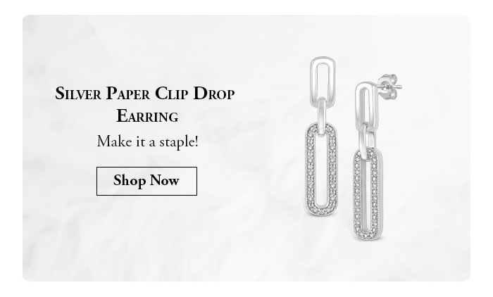 Sliver Paper Clip Drop Earring