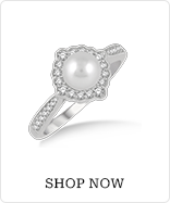 Pearl & Halo Diamond Ring